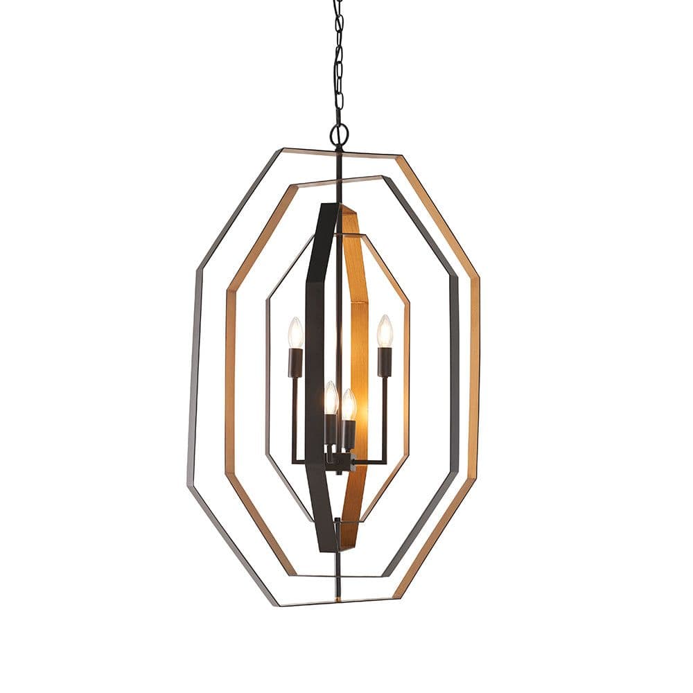 Multi Arm Geometric Ceiling Chandelier Aged Bronze & Antique Pendant