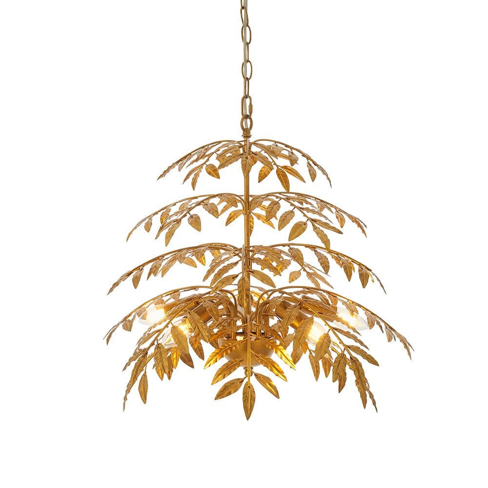 Ceiling Pendant Light Decorative Leaf Design 5 Bulb Hanging Lamp Fitting
