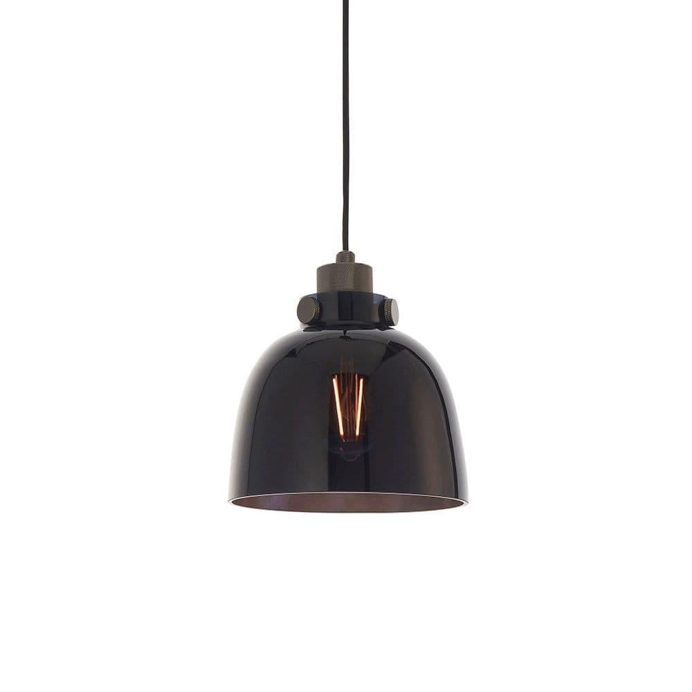 Industrial Ceiling Pendant Light Fitting Matt & Tinted Glass