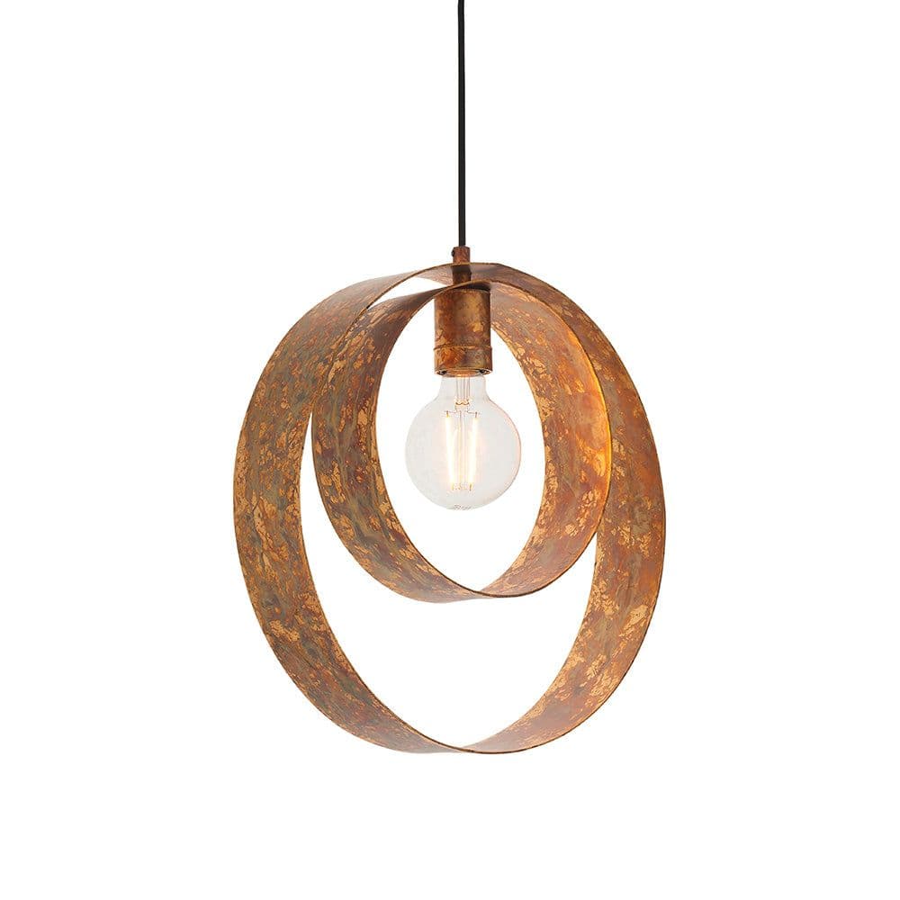 Hand Finished Patina Ceiling Pendant Light Dark Bronze Metalwork Fitting