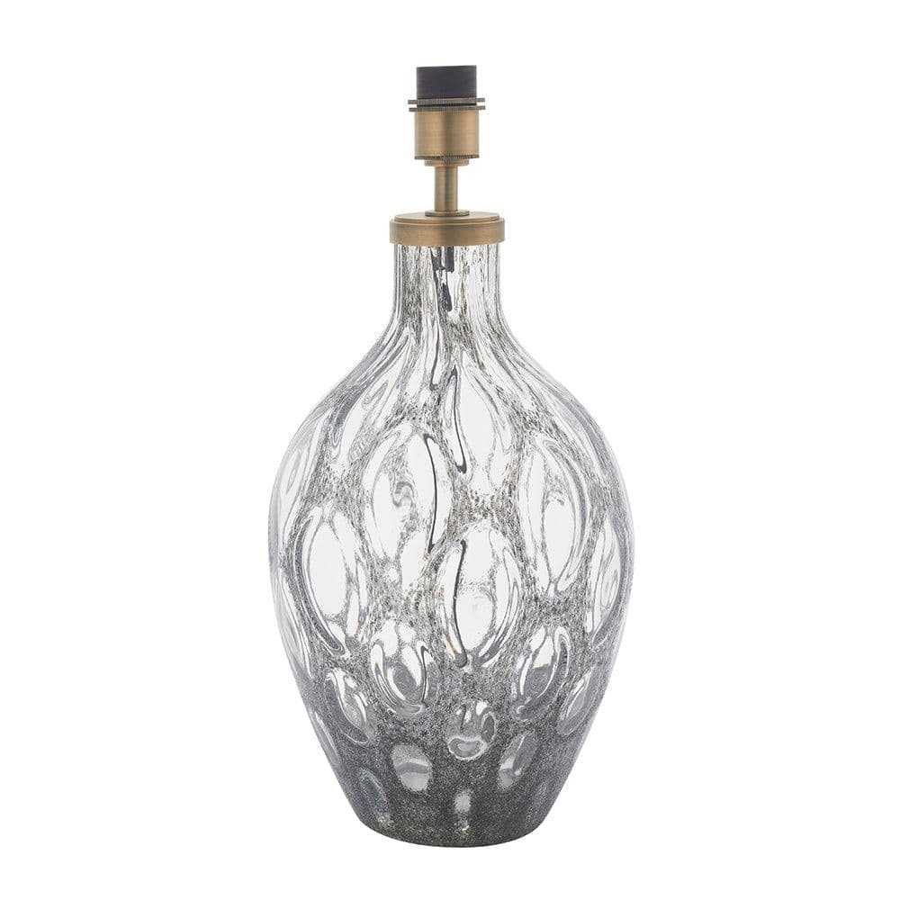 Large Tinted Glass Table Lamp Light Base Antique Brass Metalwork