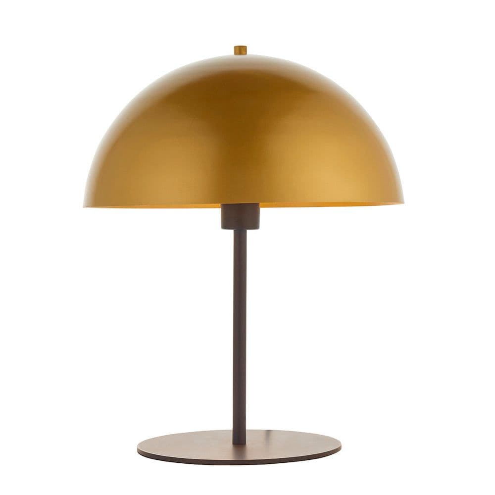Dark Bronze Table Lamp Painted Metal Dome Shade Side Table Light