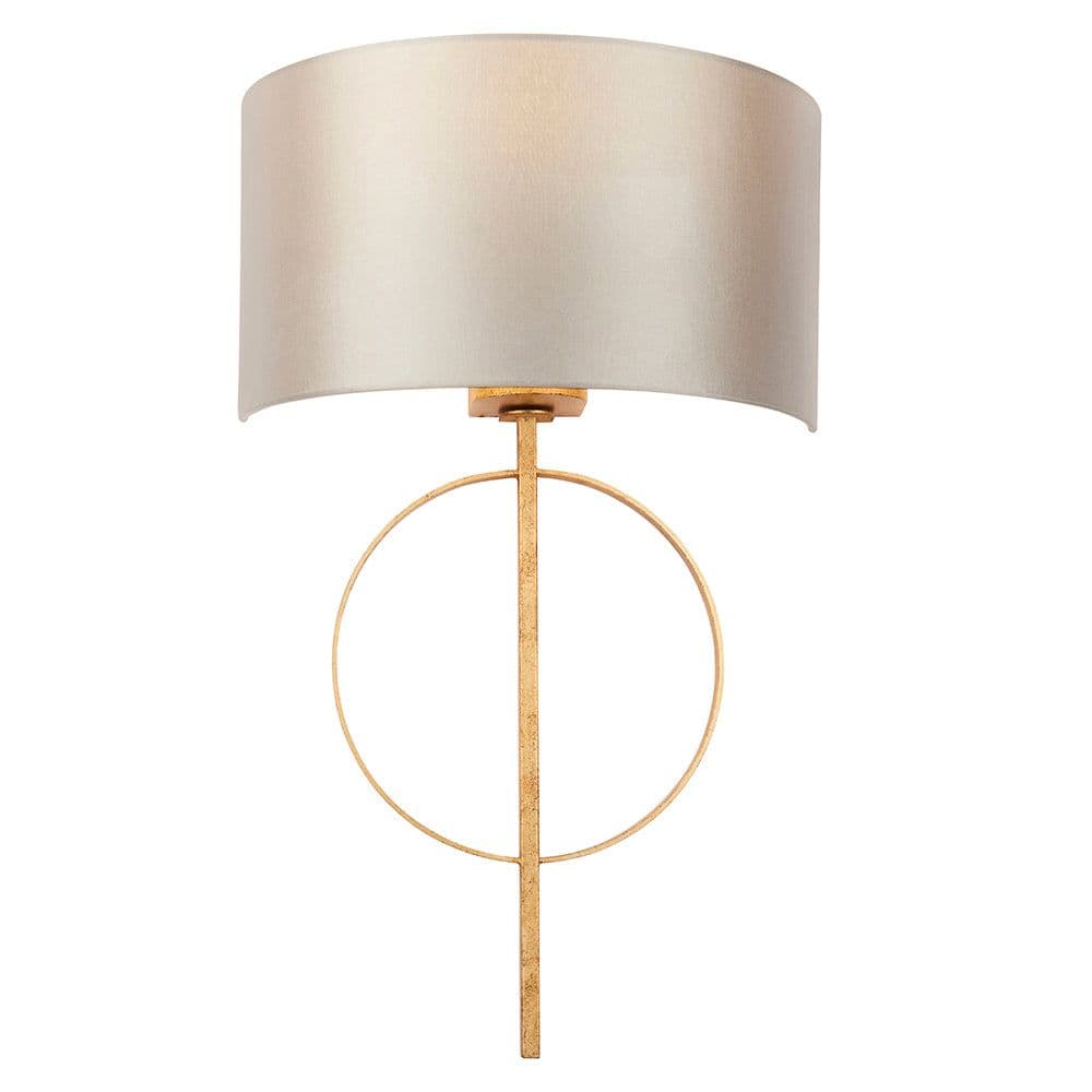 Antique Leaf Wall Light & Mink Satin Half Shade Dimmable LED Filament Lamp