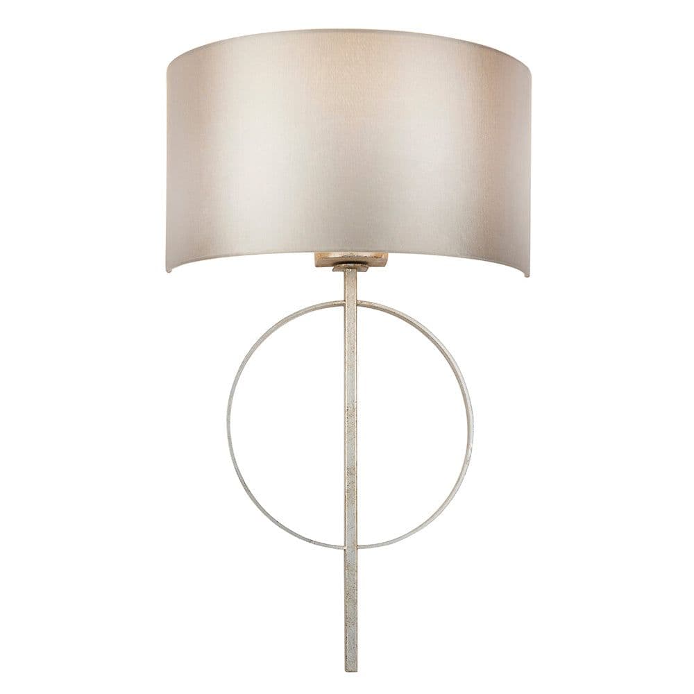Antique Leaf Wall Light & Mink Satin Half Shade Dimmable Filament Lamp