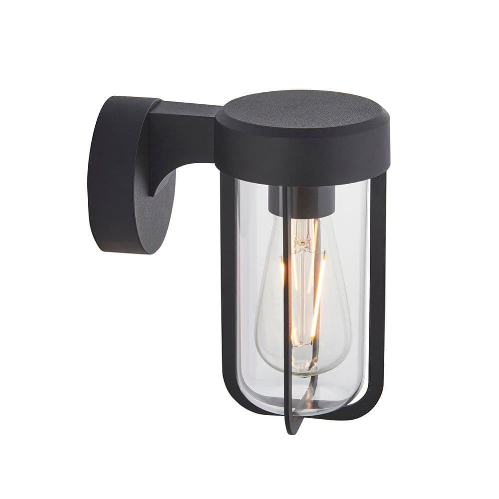Matt Outdoor Wall Light Clear Glass Shade IP44 Rated LED Bulb