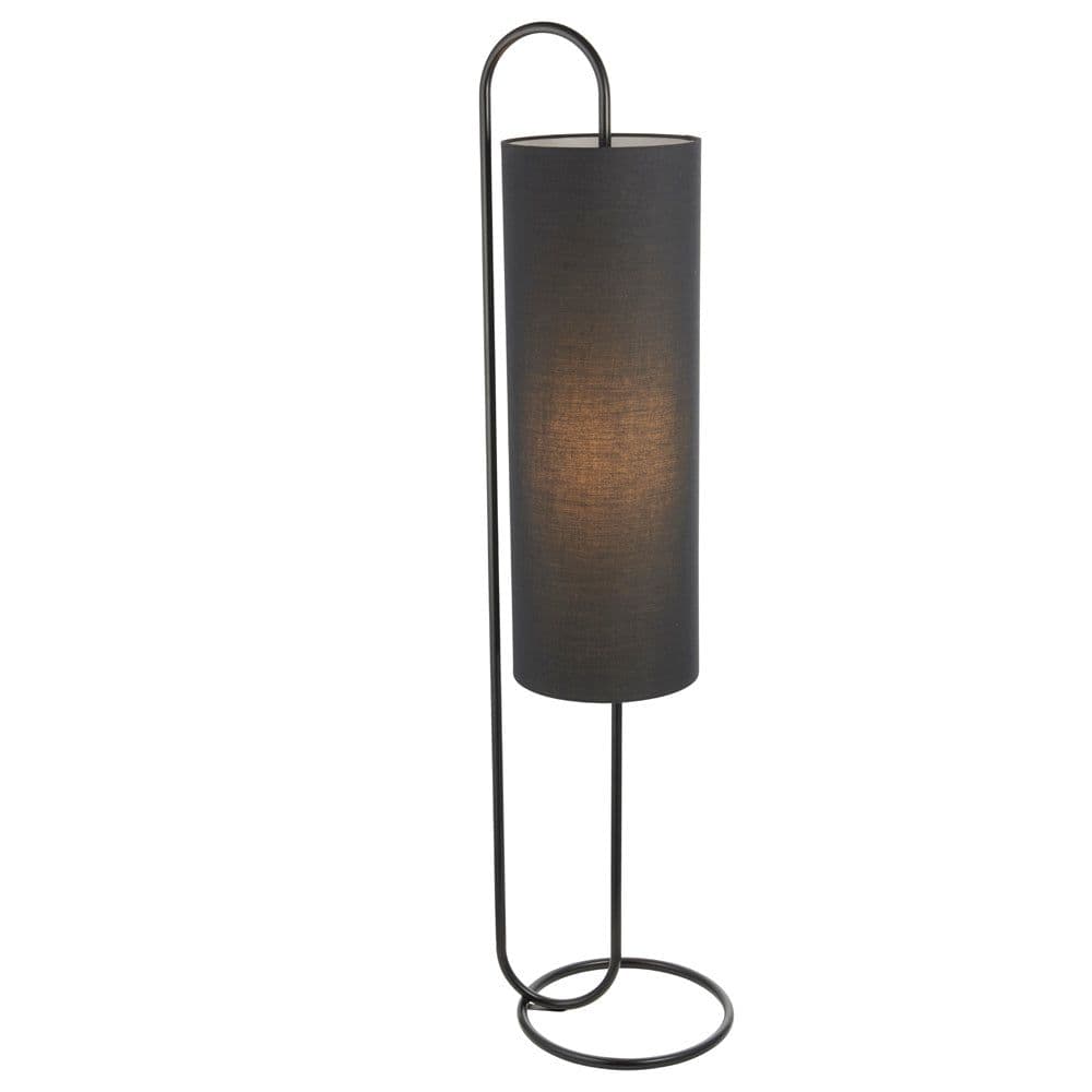 Matt Oval Floor Lamp & Fabric Shade 1360mm Height Standing Light