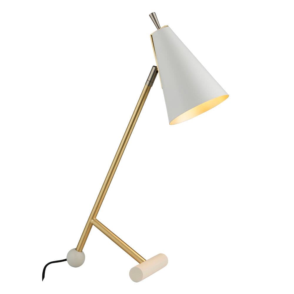 Satin Brass & Matt Task Lamp Modern Adjustable Table Desk Light