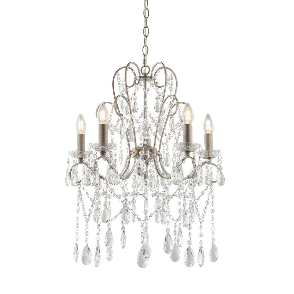 Aged Ceiling Chandelier 5 Bulb Light Decorative Ceiling Pendant Fitting