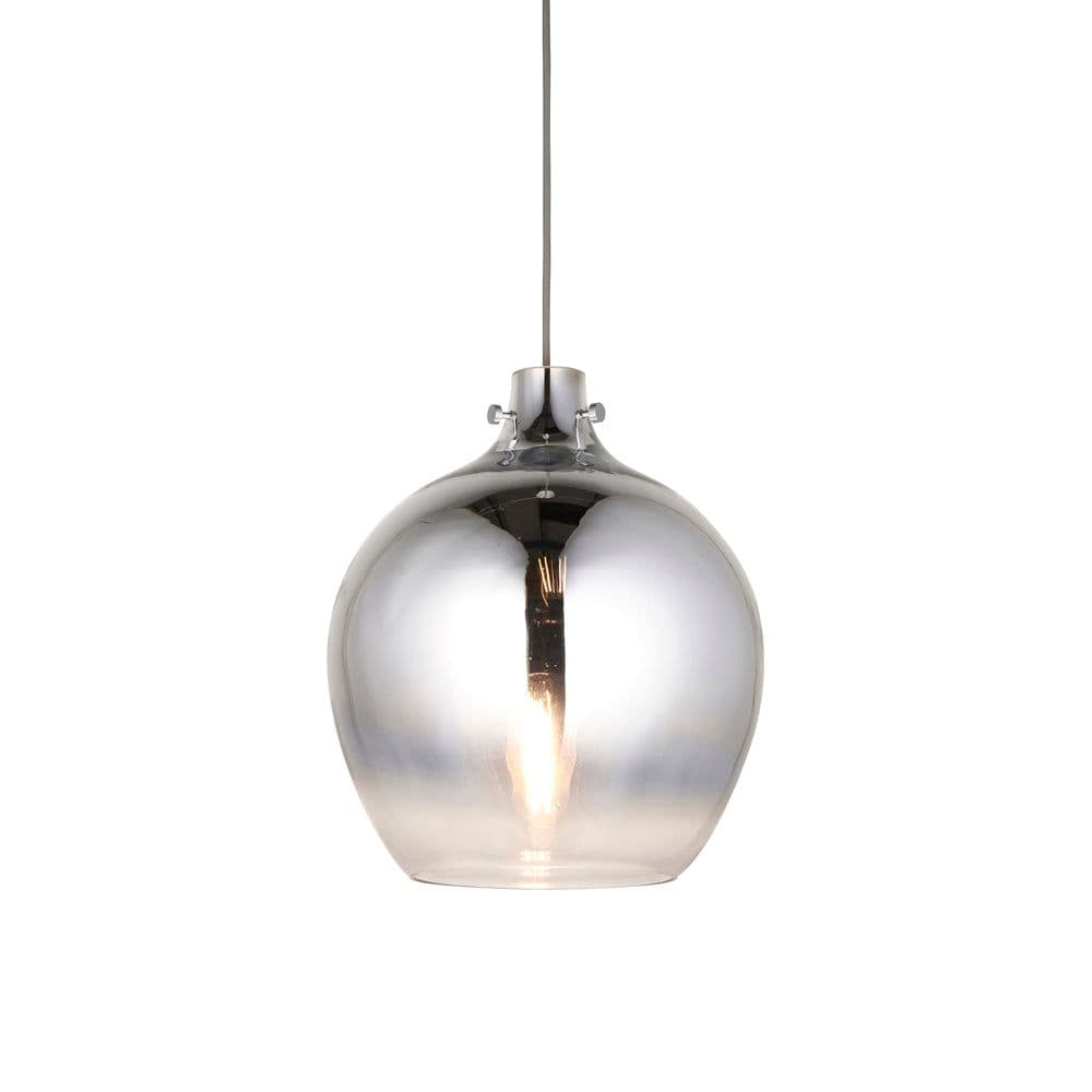 Chrome Ceiling Pendant Light Obre Glass Finish Hanging Interior Fitting