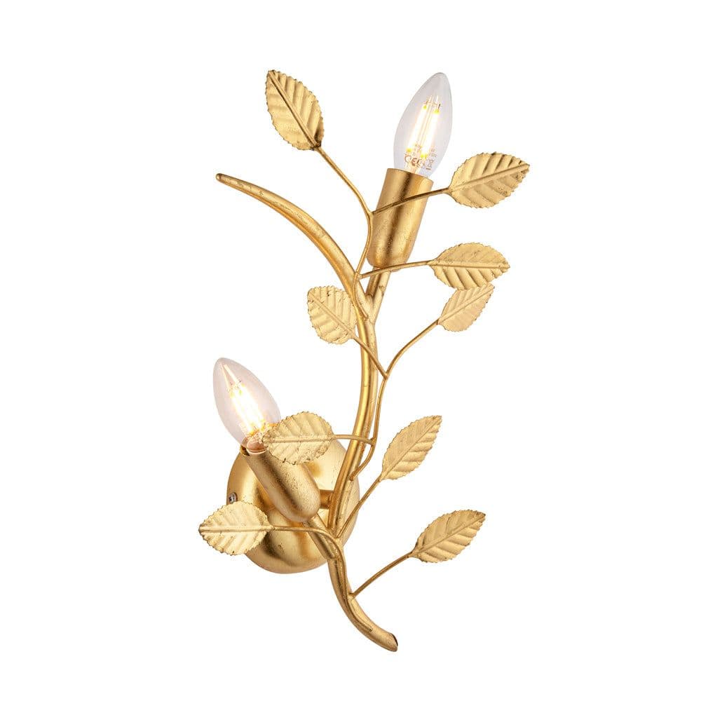 Leaf Twin Wall Light 2 Bulb Decorative Sonce Fitting Leaves Design