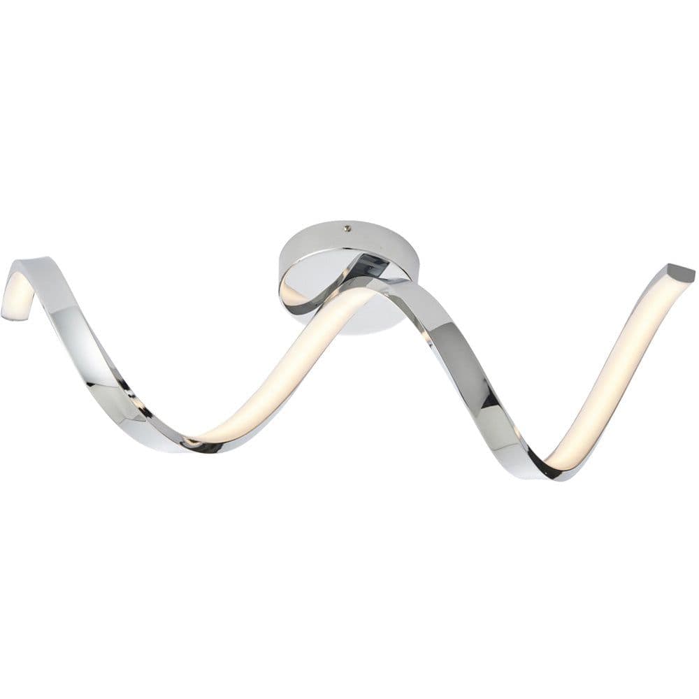 Modern Semi Flush Bathroom Ceiling Light Chrome Plated & Diffuser