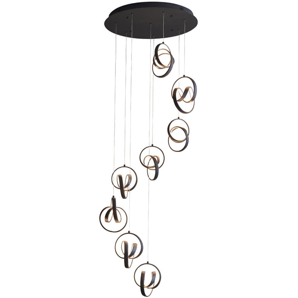 Textured Matt Modern 8 Light Ceiling Pendant Integrated Warm White LEDs