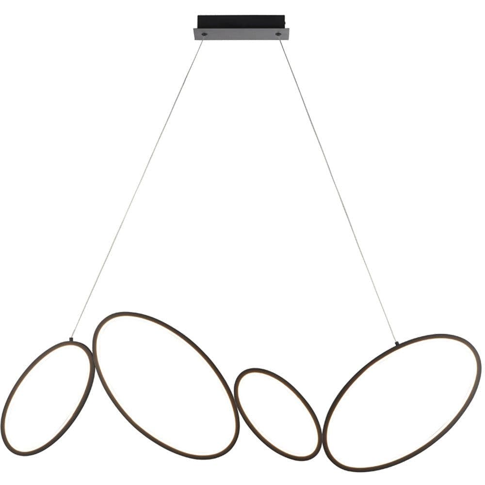 Textured Matt Linear 4 Light Ceiling Pendant Integrated LED Tape Modules