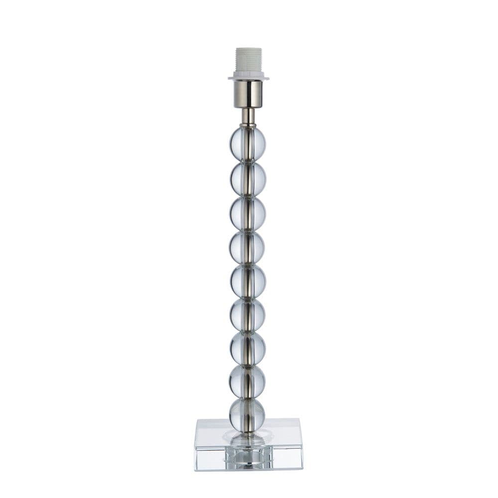 Crystal Glass Table Lamp Base Polished Nickel Metalwork Bedside Desk Light