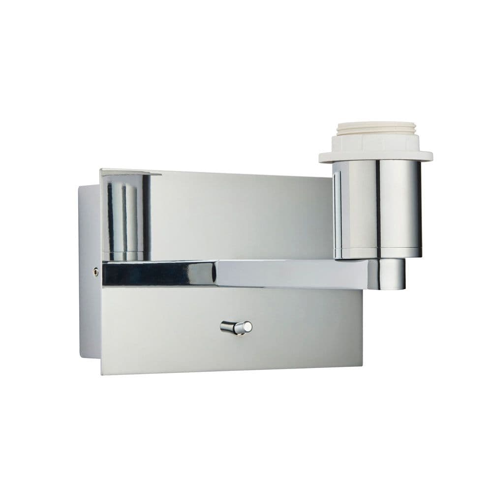 Indoor Wall Light Fitting USB Socket Polished Chrome Rectangular Wall Plate