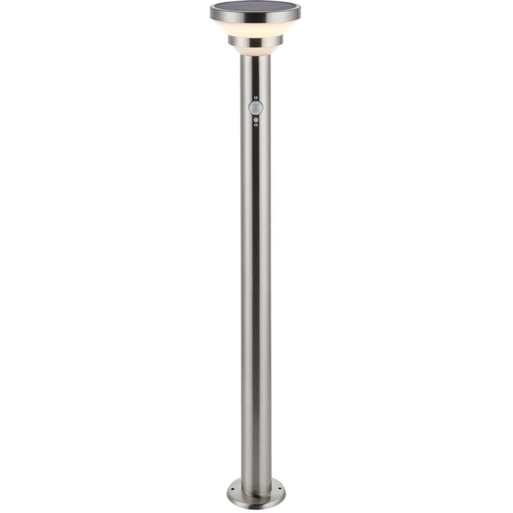 800mm Stainless Steel Outdoor Bollard Post Light Solar Powered & PIR Sensor