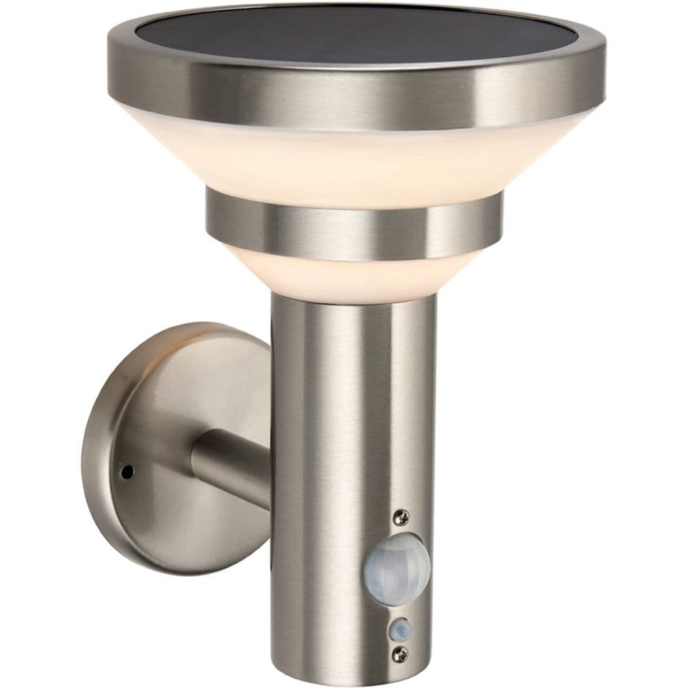 Modern Solar Powered Wall Light PIR & Photocell Automatic Outdoor Lighting