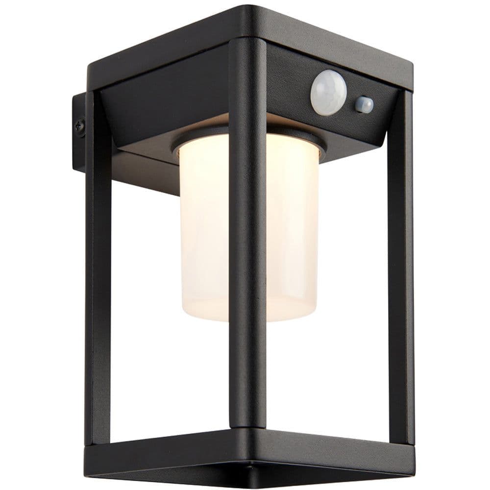 Modern Solar Powered Wall Light PIR & Photocell Textured Finish