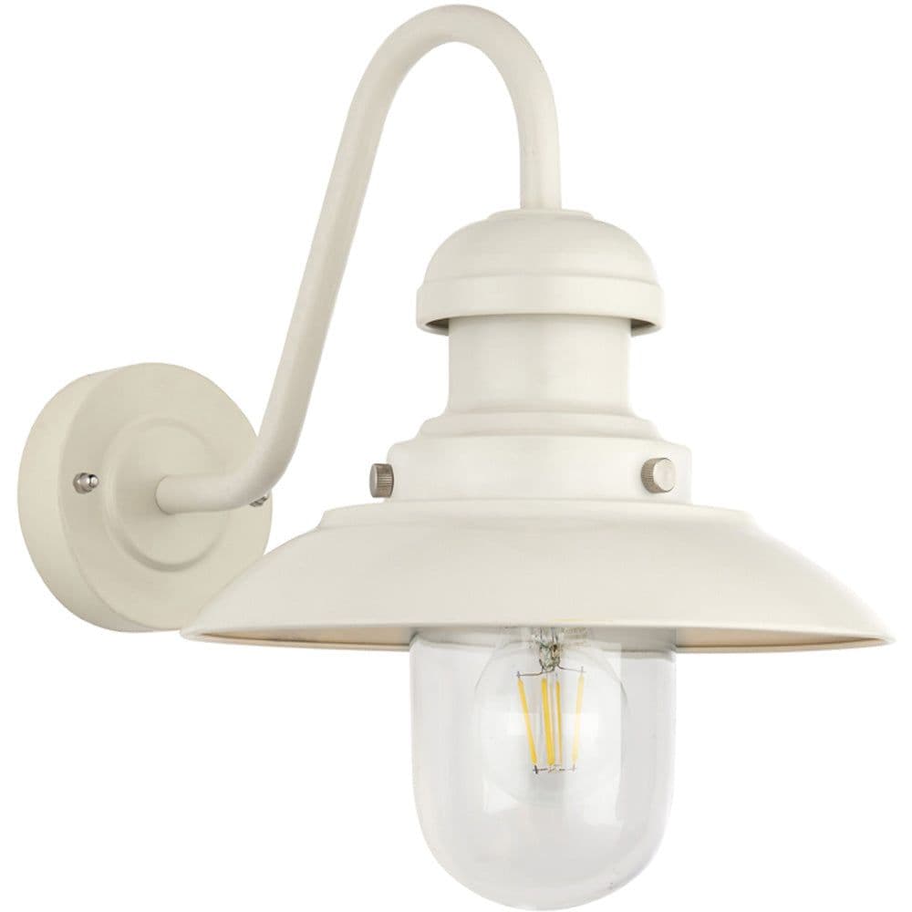 Gloss Outdoor Fisherman Wall Light & Clear Glass Shade Front Porch Light