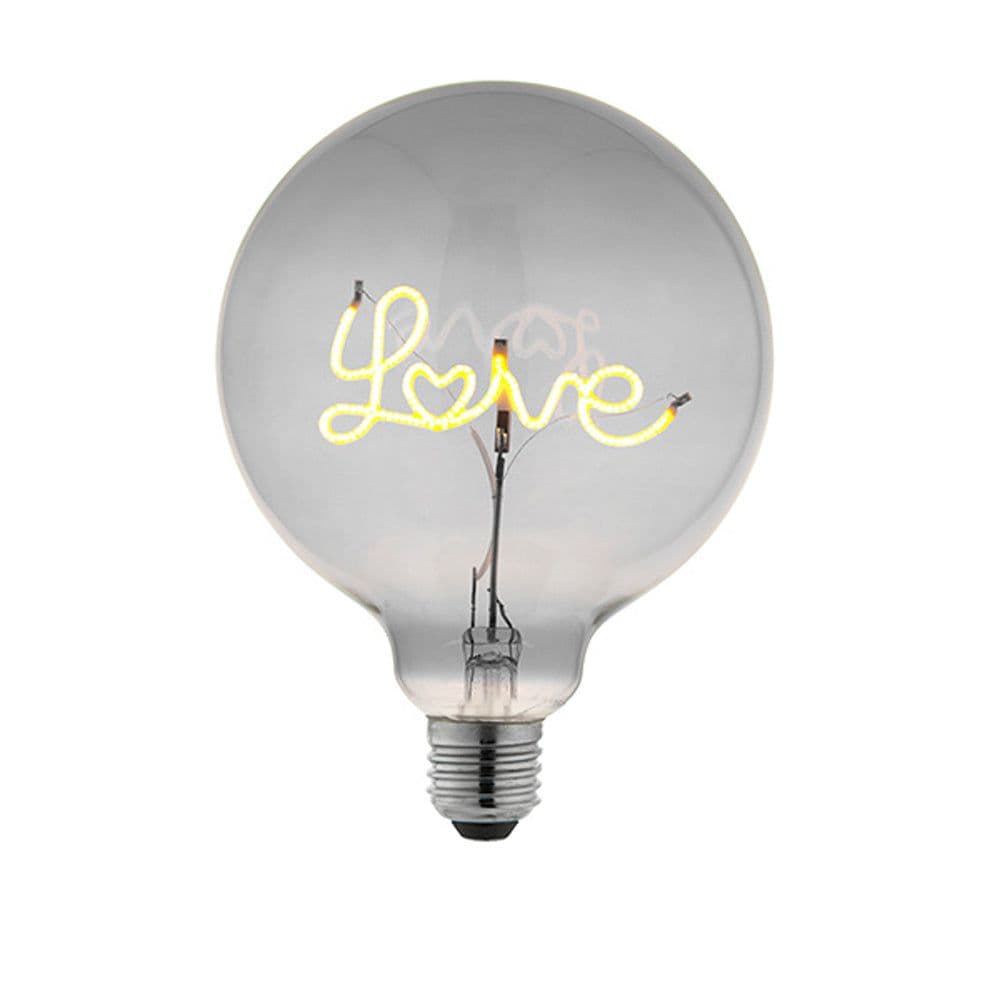 Decorative E27 LED Filament Bulb LOVE Upwards Facing Lamp Tinted Glass