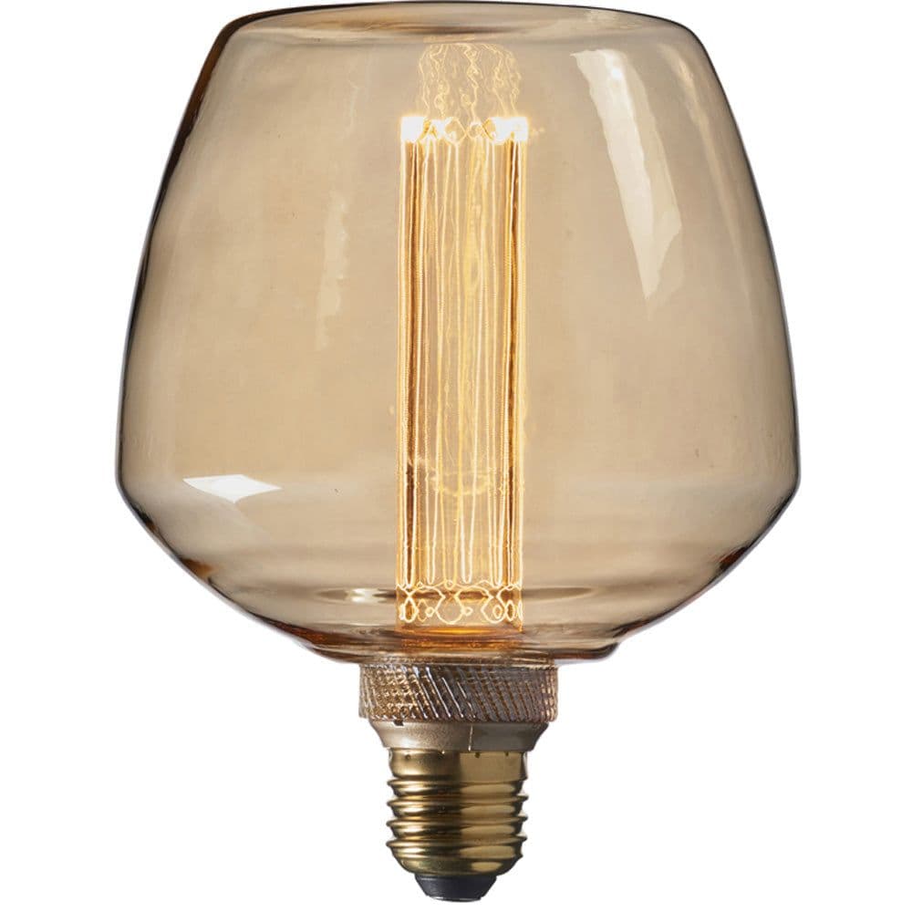 2.5W E27 LED Light Bulb Amber Tinted Glass Lamp Anti Glare LED Warm