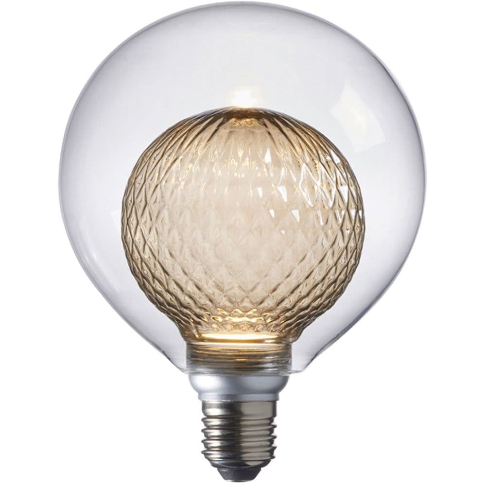 3W Clear Glass E27 Light Bulb Tinted Inner Glass Shade Anti Glare LED