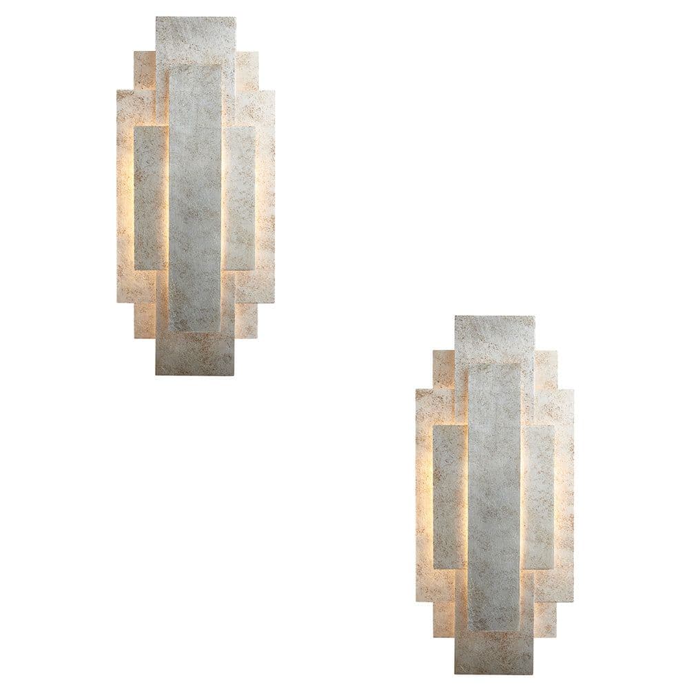 2 PACK Antique Leaf Panel Wall Light Twin G9 LED Decorative Sconce