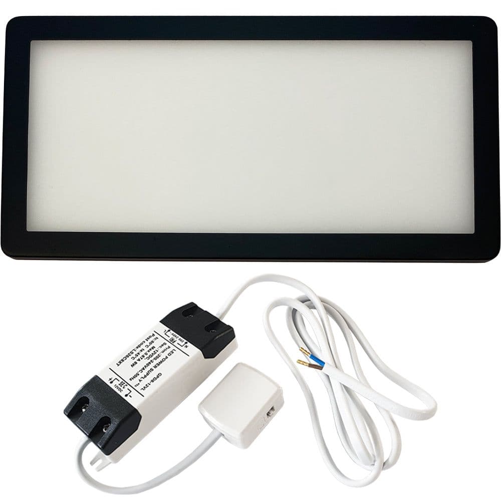 1x MATT Ultra Slim Rectangle Under Cabinet Kitchen Light & Driver Kit Natural White Diffused LED