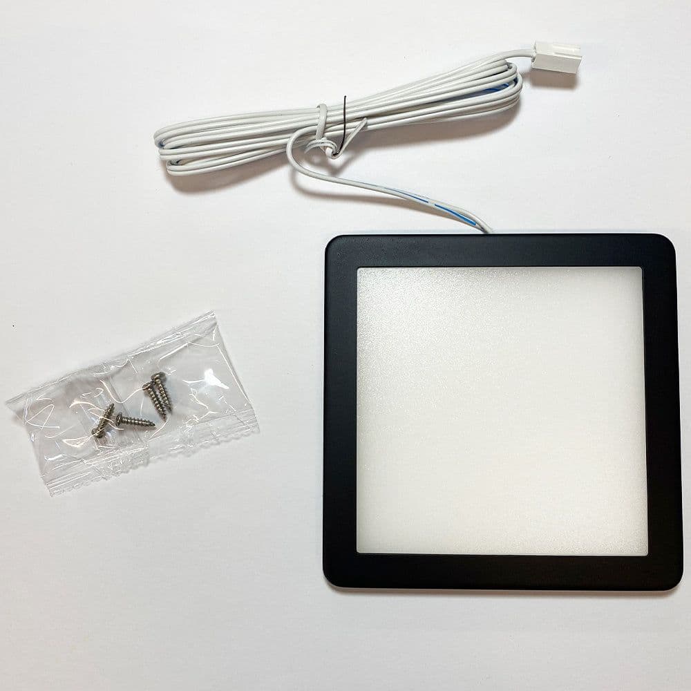 2x MATT Ultra Slim Square Under Cabinet Kitchen Light & Driver Kit Warm White Diffused LED