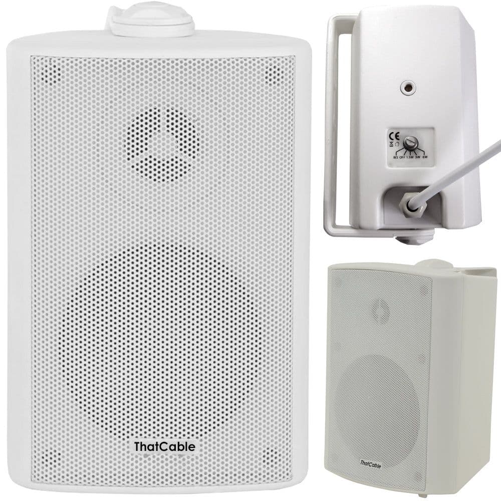 80W Mini WiFi Stereo Amplifier & 2x 60W 3€ Outdoor Wall Speaker System