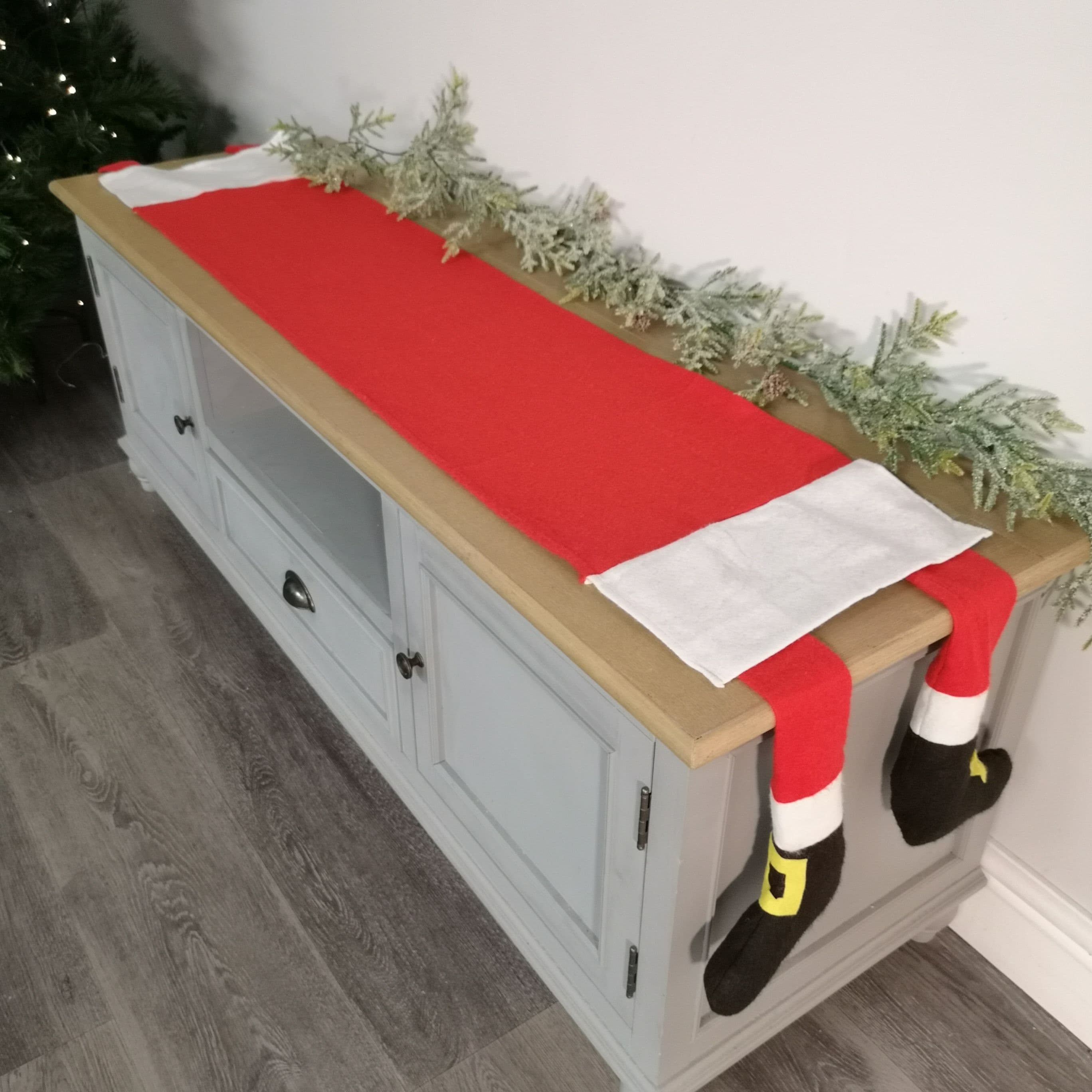 30cm x 176cm Santa Legs Table Runner / Father Christmas Decoration