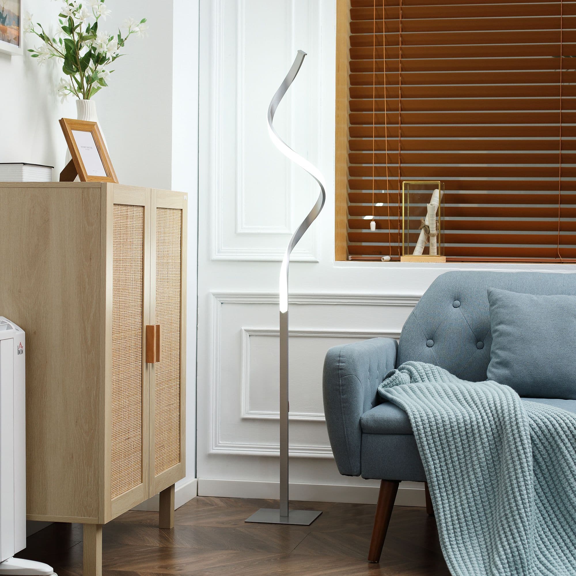 Modern Spiral Floor Lamp Dimmable Standing Lamp for Living Room