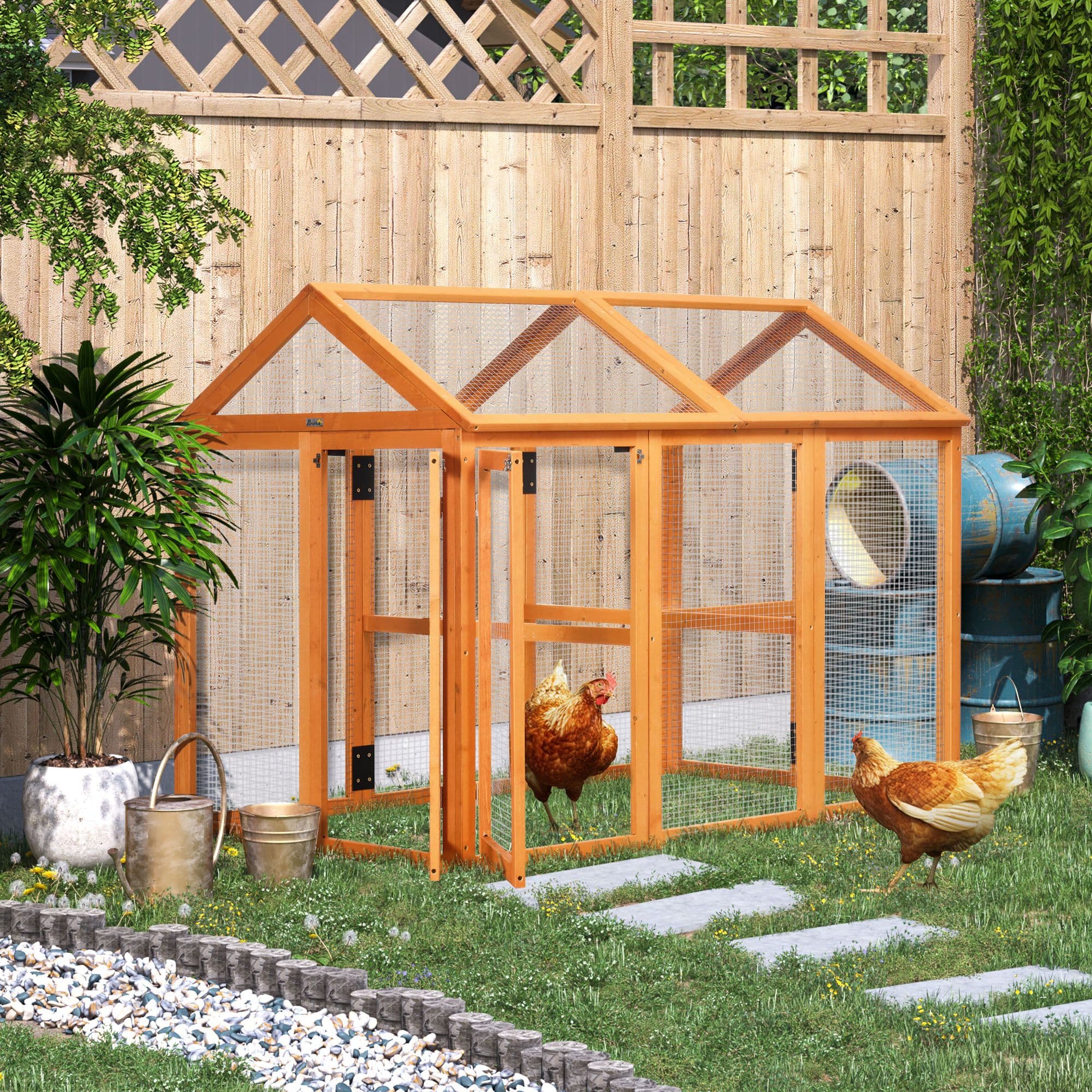 Large Chicken Run, Wooden Chicken Coop w/ Combinable Design