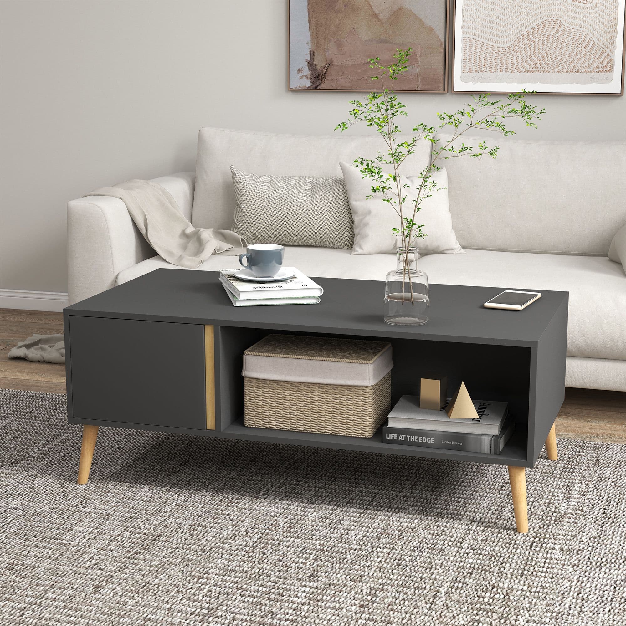 Coffee Table for Living Room Centre Table with Storage Compartments