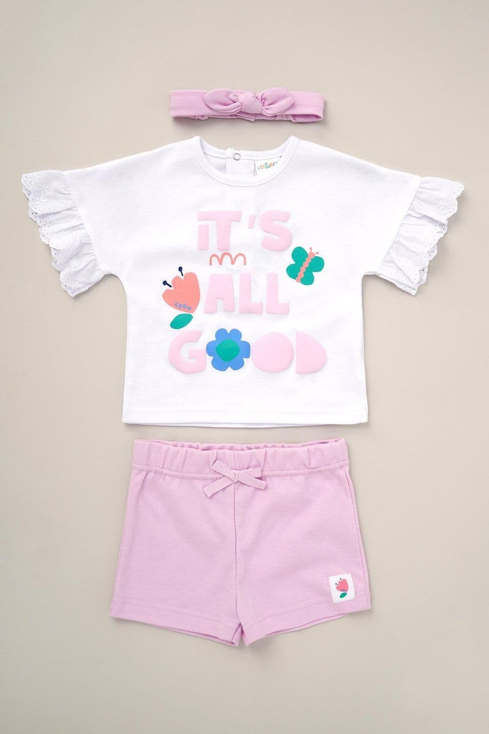Its All Good 3 Piece Top Shorts Headband Outfit Set