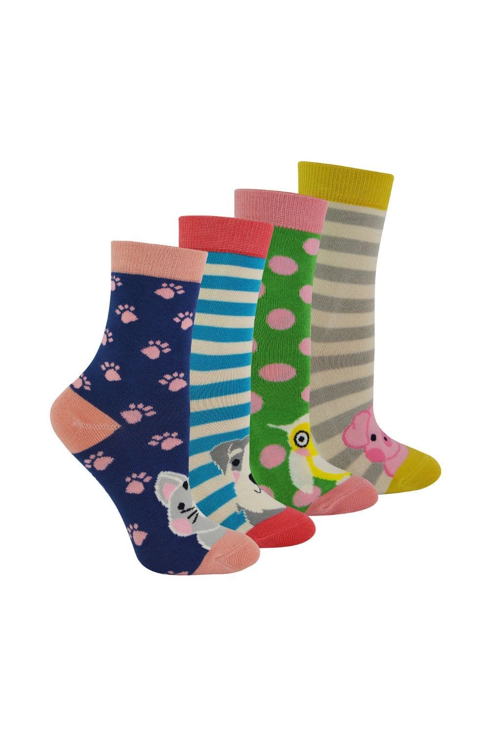4 Pairs Novelty Animal Pattern Bamboo Socks Gift Box