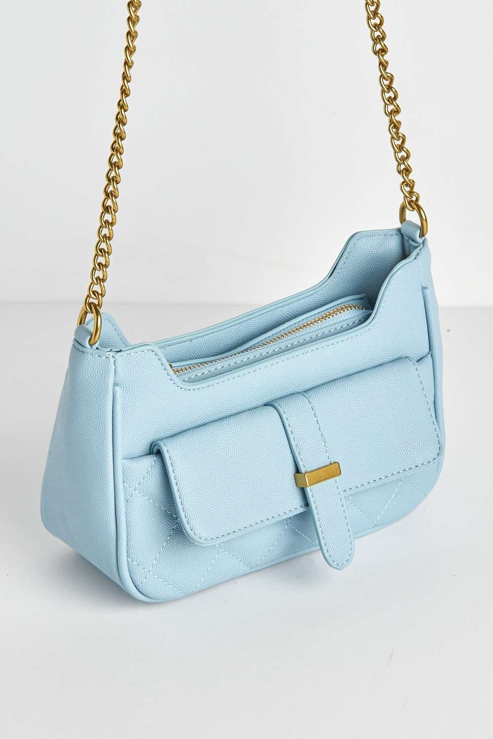 Miss Diva Women's Viiv Carlton Collection Buckle Detail Cross Body Bag in Blue