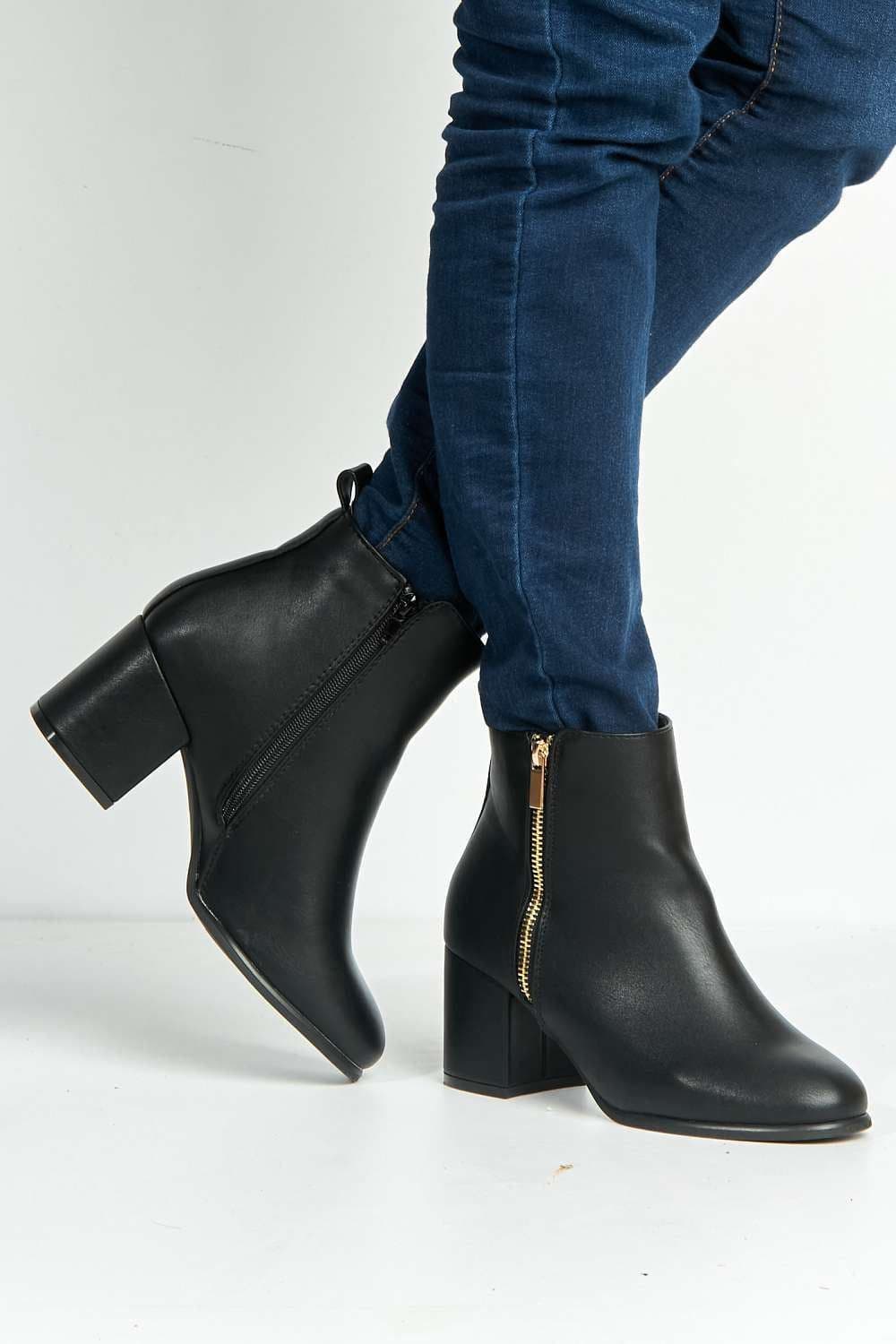 Elsa Zip Wide Fit Ankle Boots