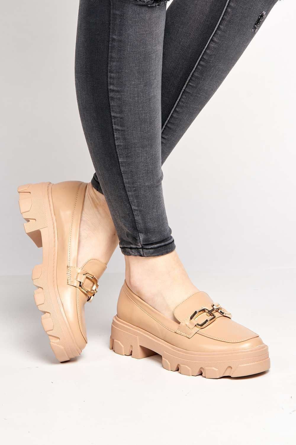 Lorena Chunky Sole Chain Detail Loafers