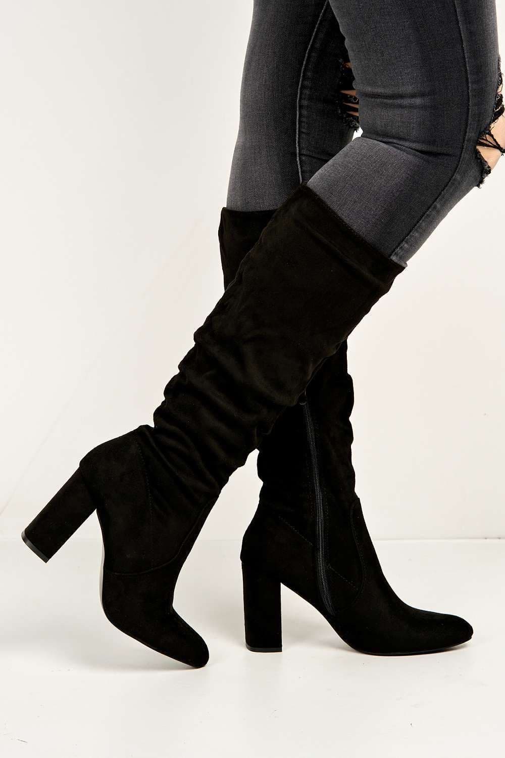 Aphi Knee High Block Heel Boots