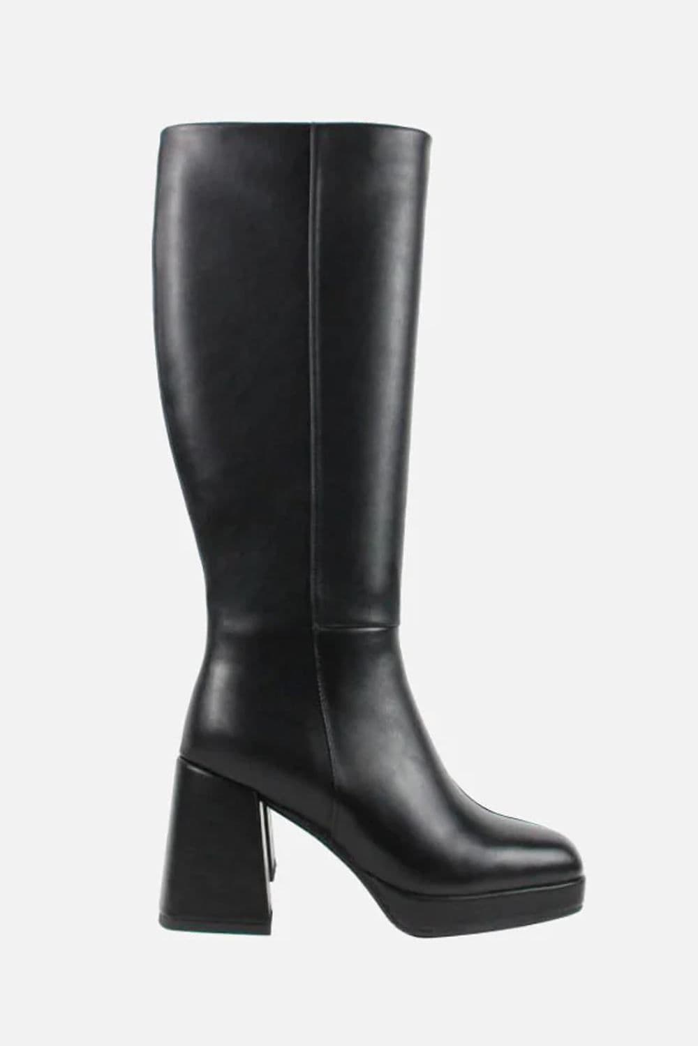 Alea Slip-on Block Heel Knee High Boots