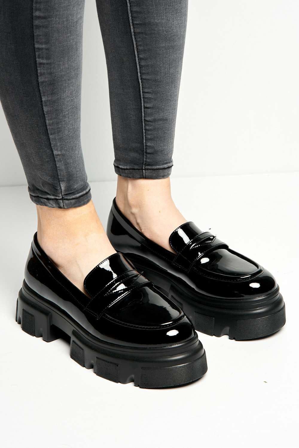 Brogan Chunky Sole Patent PU Loafers