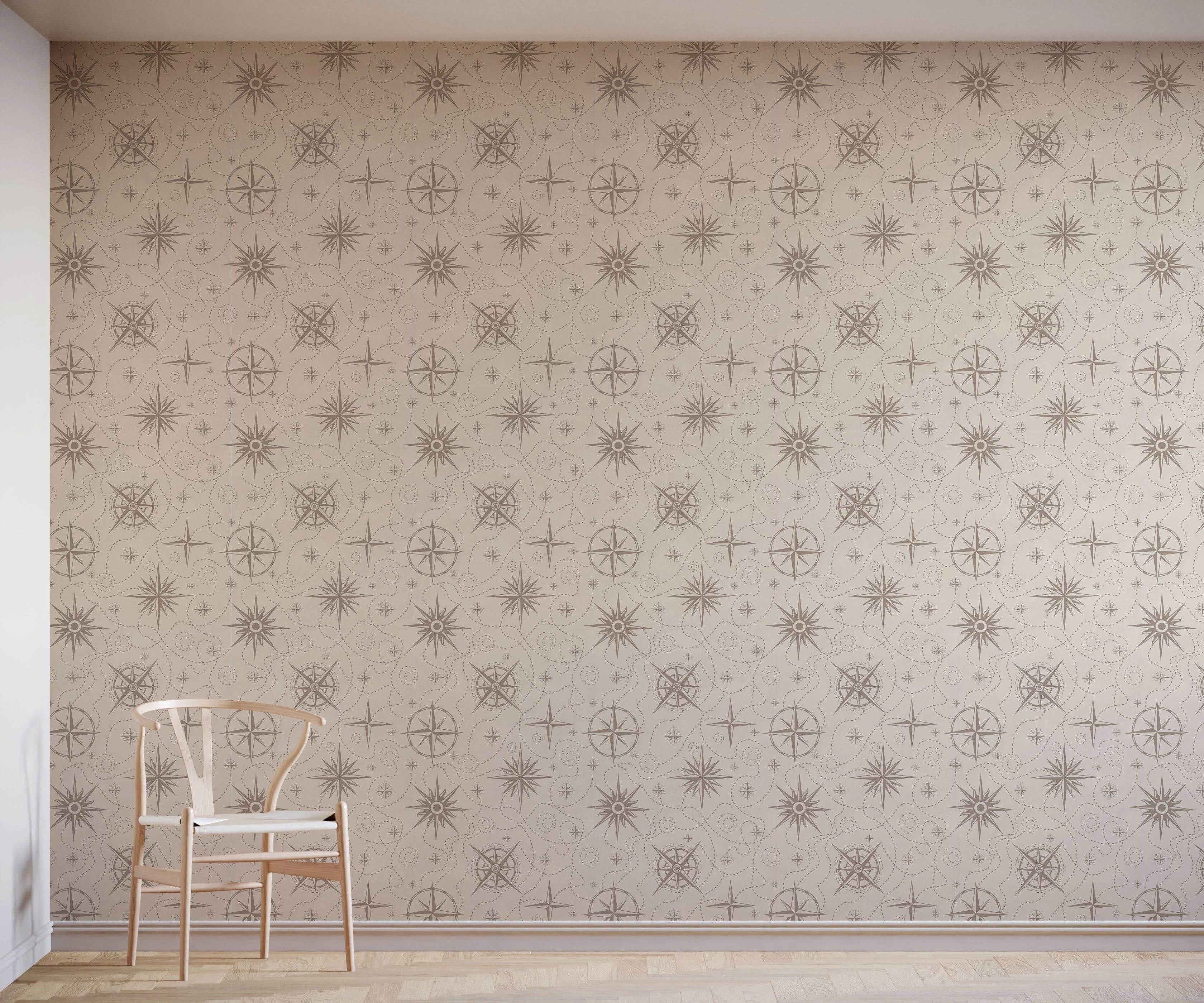 Eco Friendly Vintage Nautical Map Wallpaper