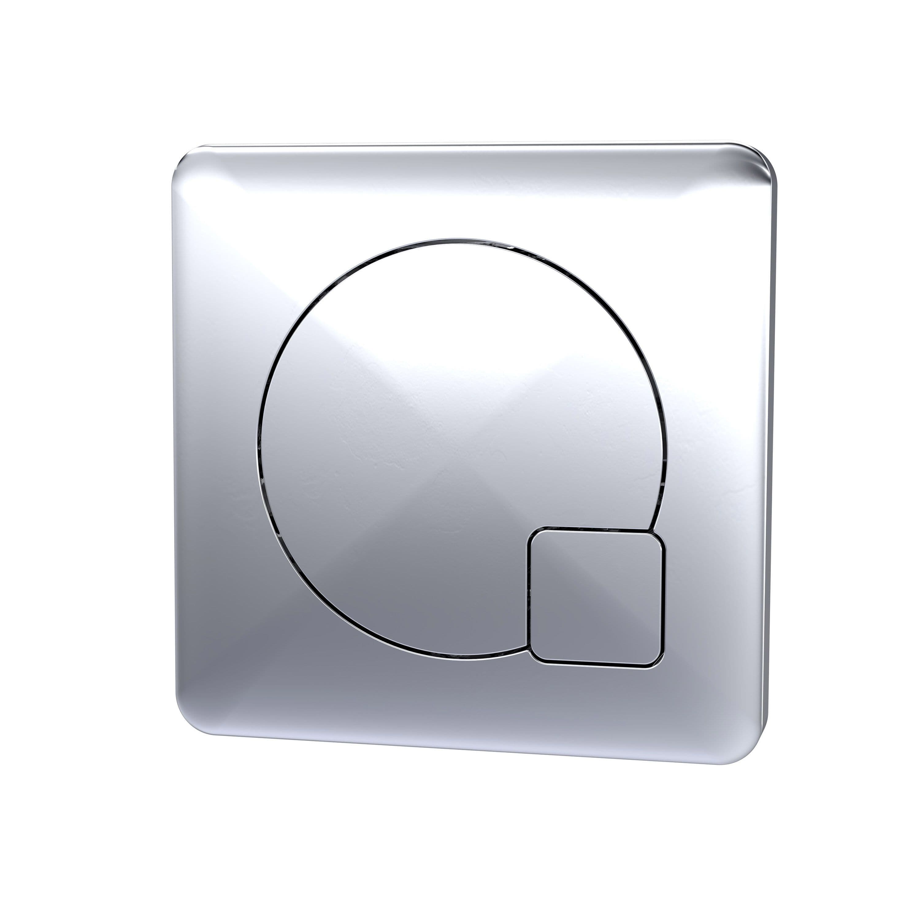 Square Dual Flush Push Button Chrome 70mm