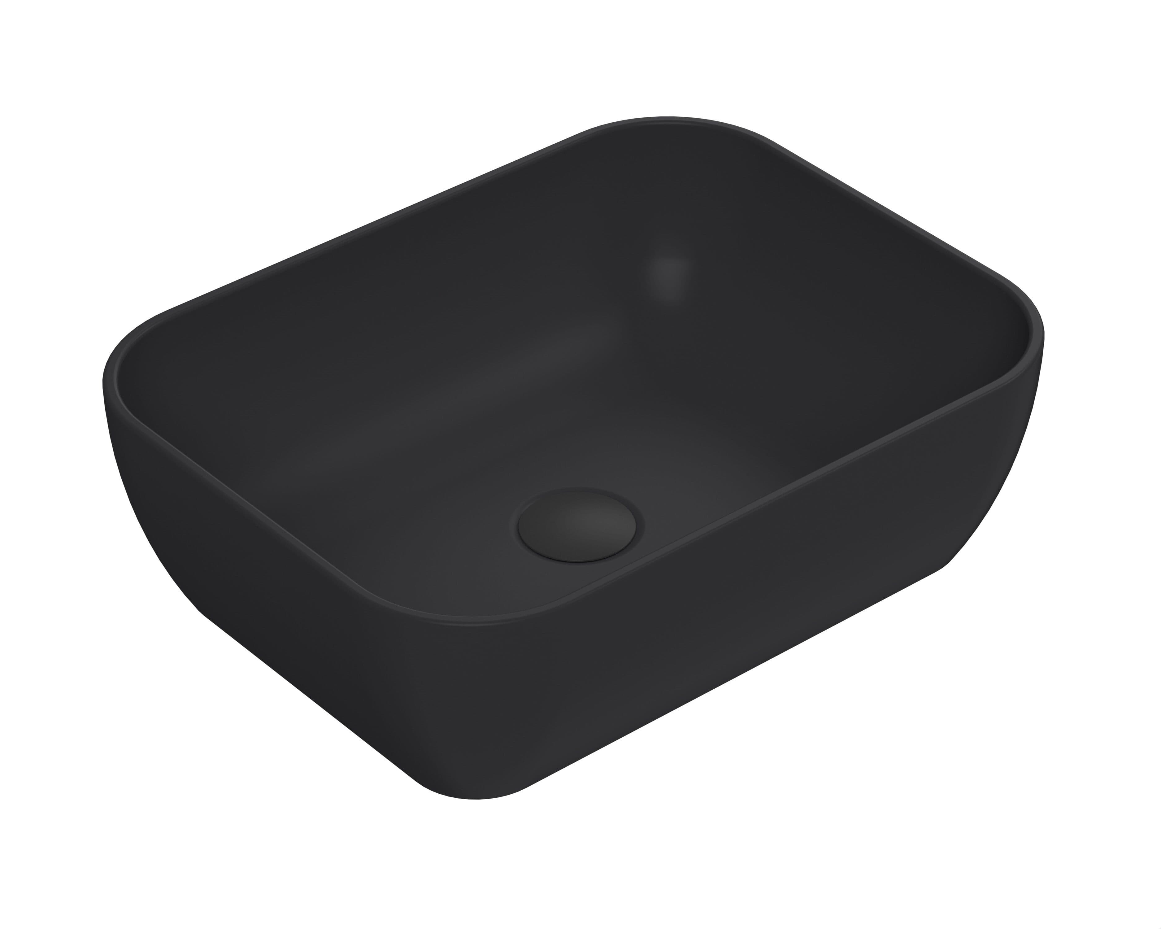 Square Ceramic Countertop Vessel Without Overflow Matt 455mm