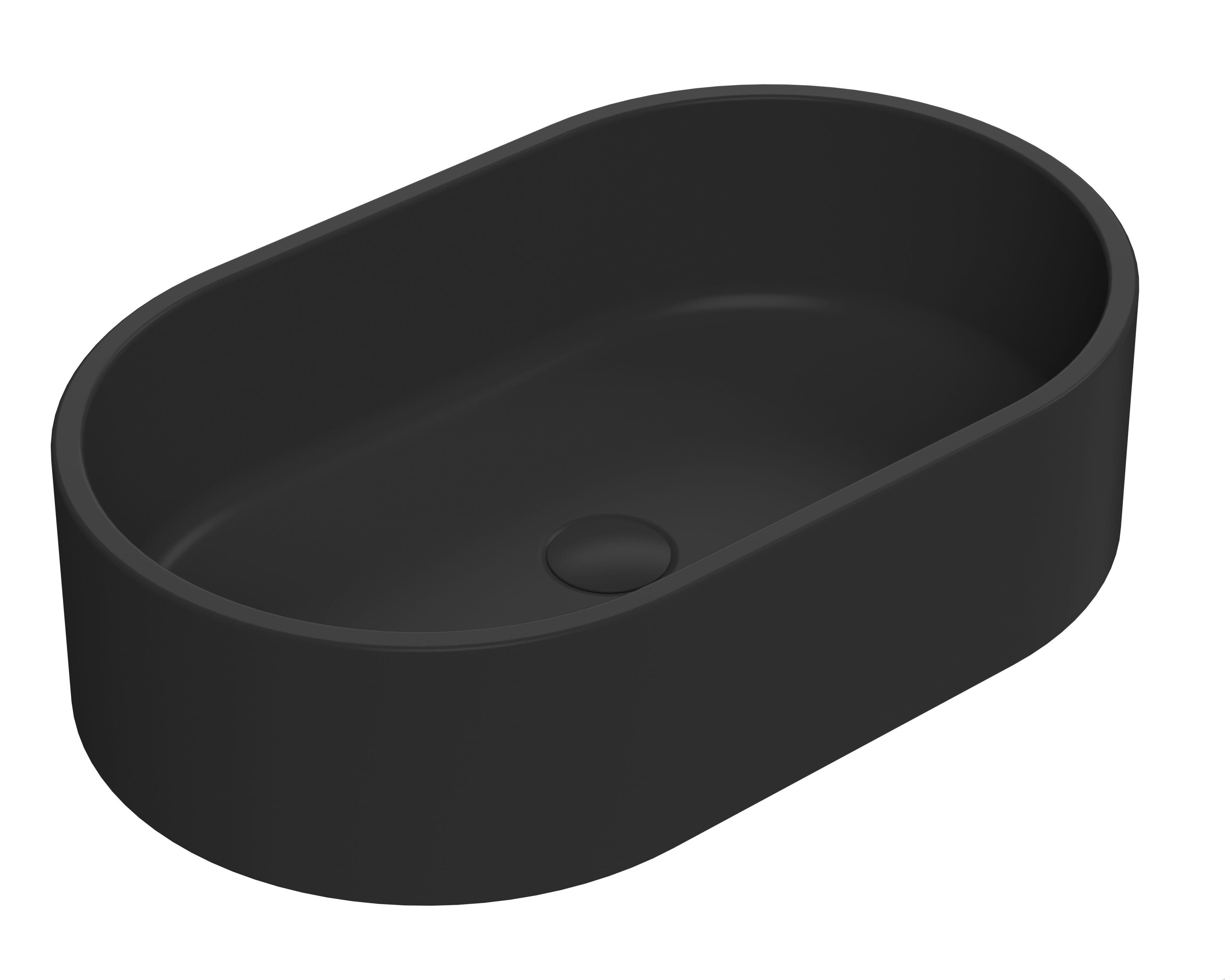 Oval Ceramic Countertop Vessel Without Overflow Matt 565mm