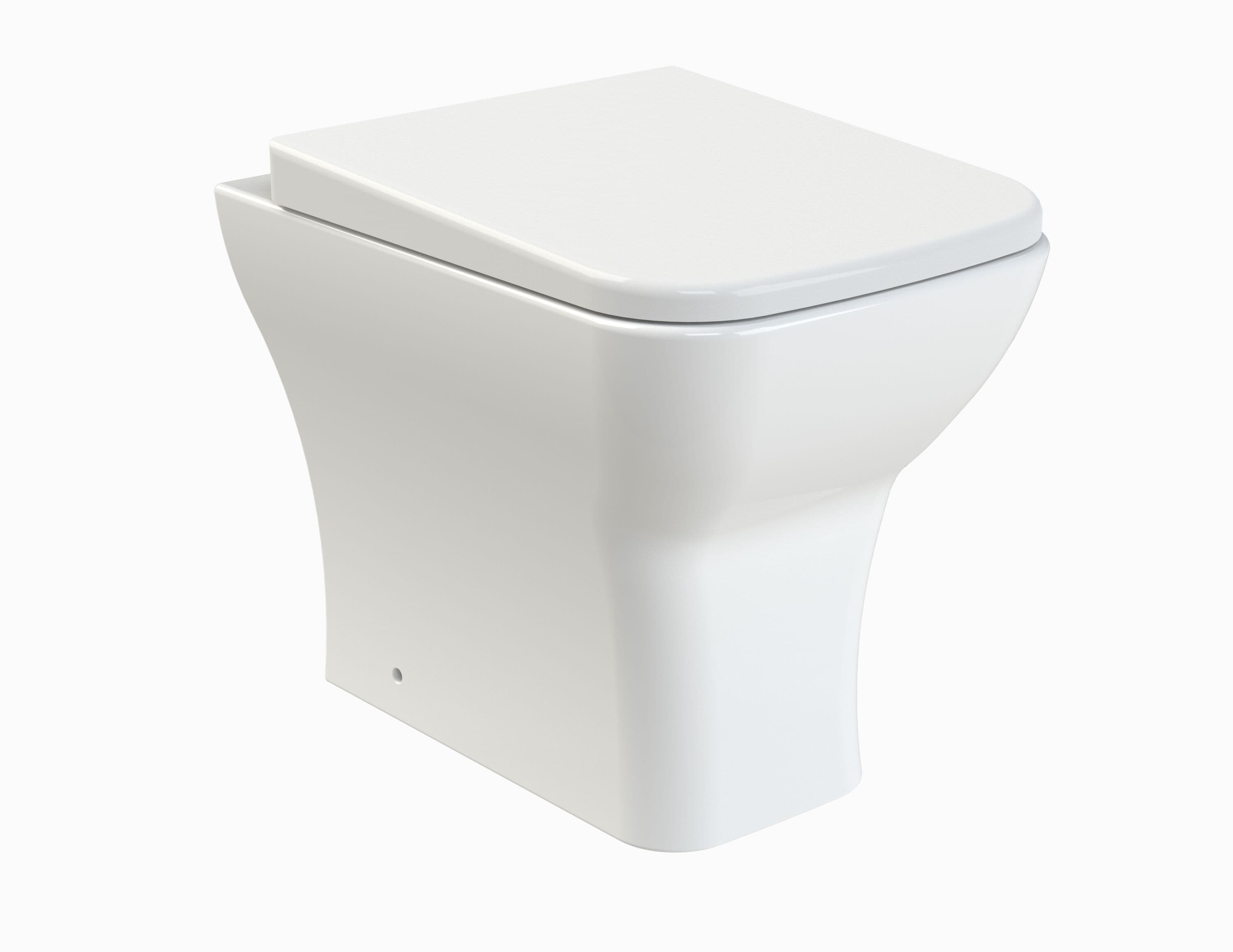 Rimless Back to Wall Toilet Pan & Soft Close Seat 410mm x 365mm x 500mm