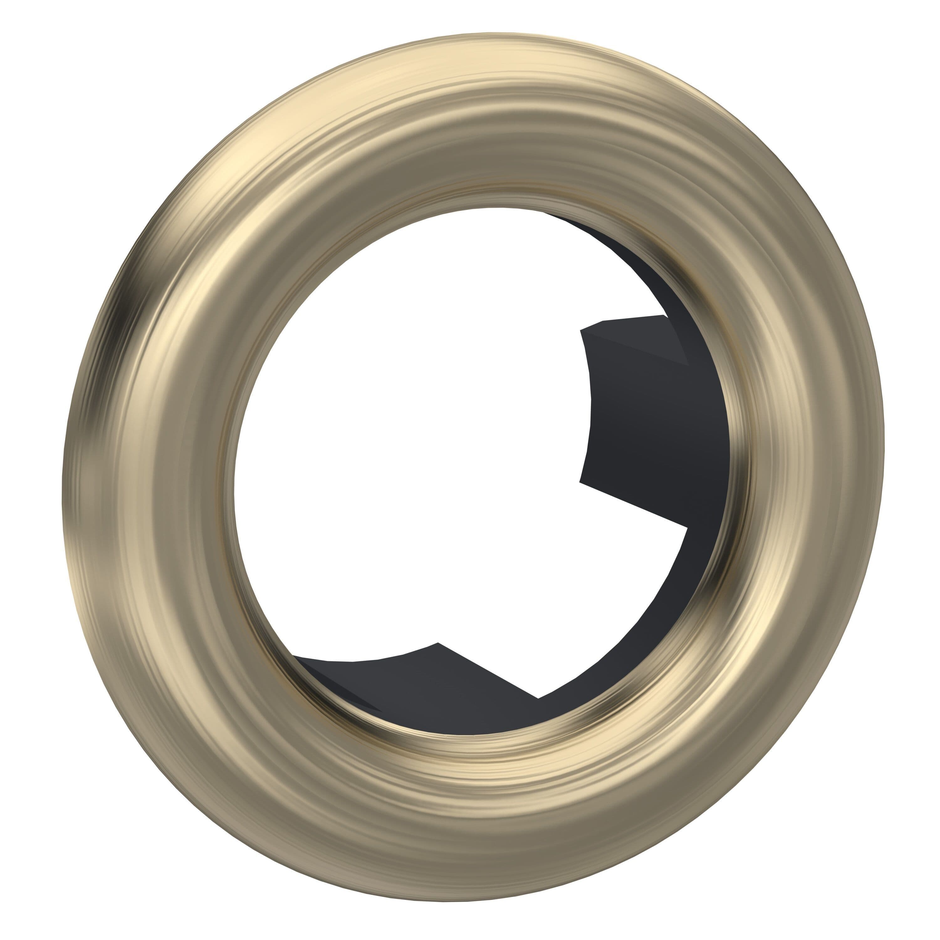 Modern Round Basin Overflow Cover Brushed Brass 18.5mm
