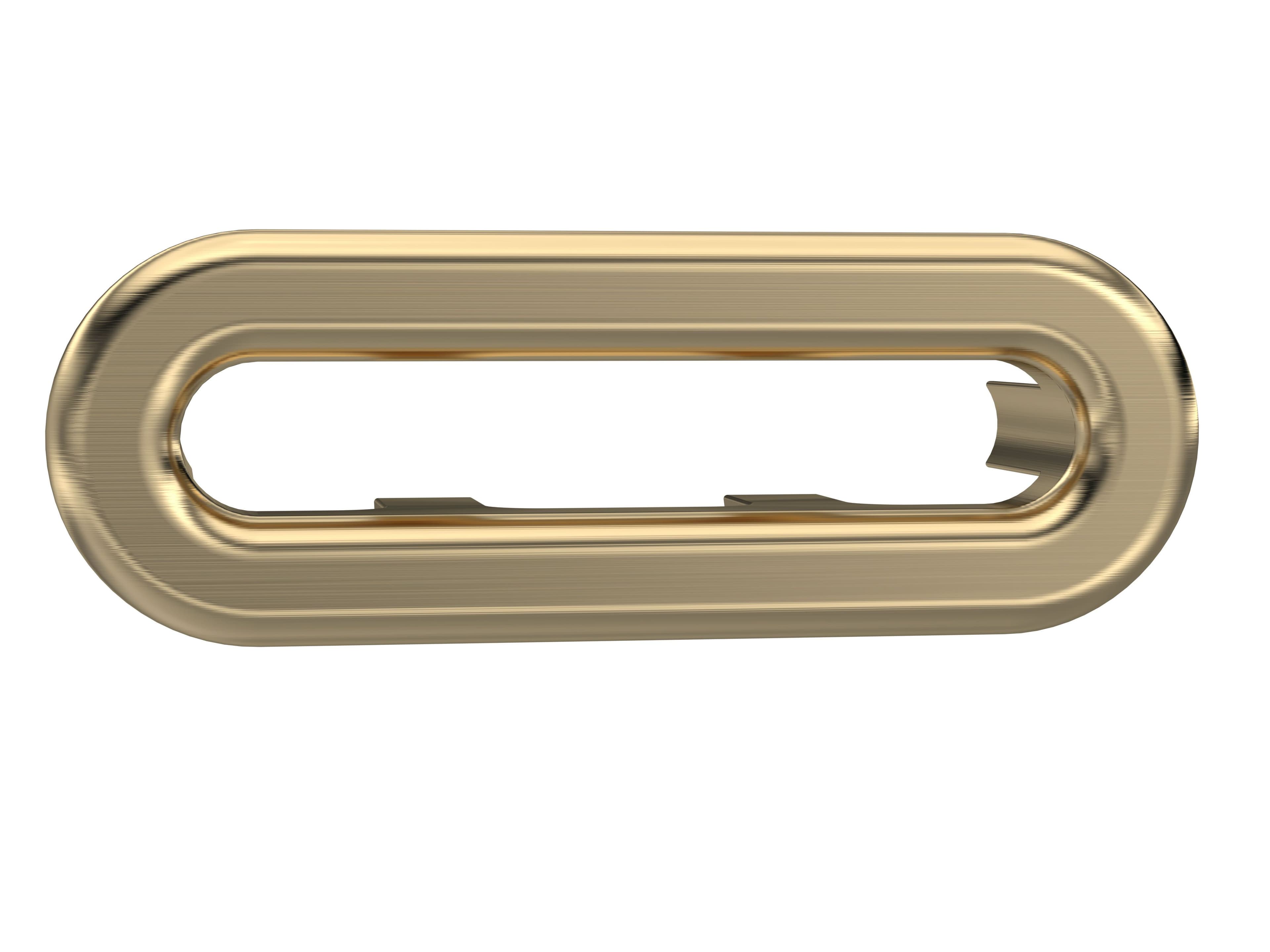 Traditional Basin Oval Overflow Cover Brushed Brass 50mm x 26mm