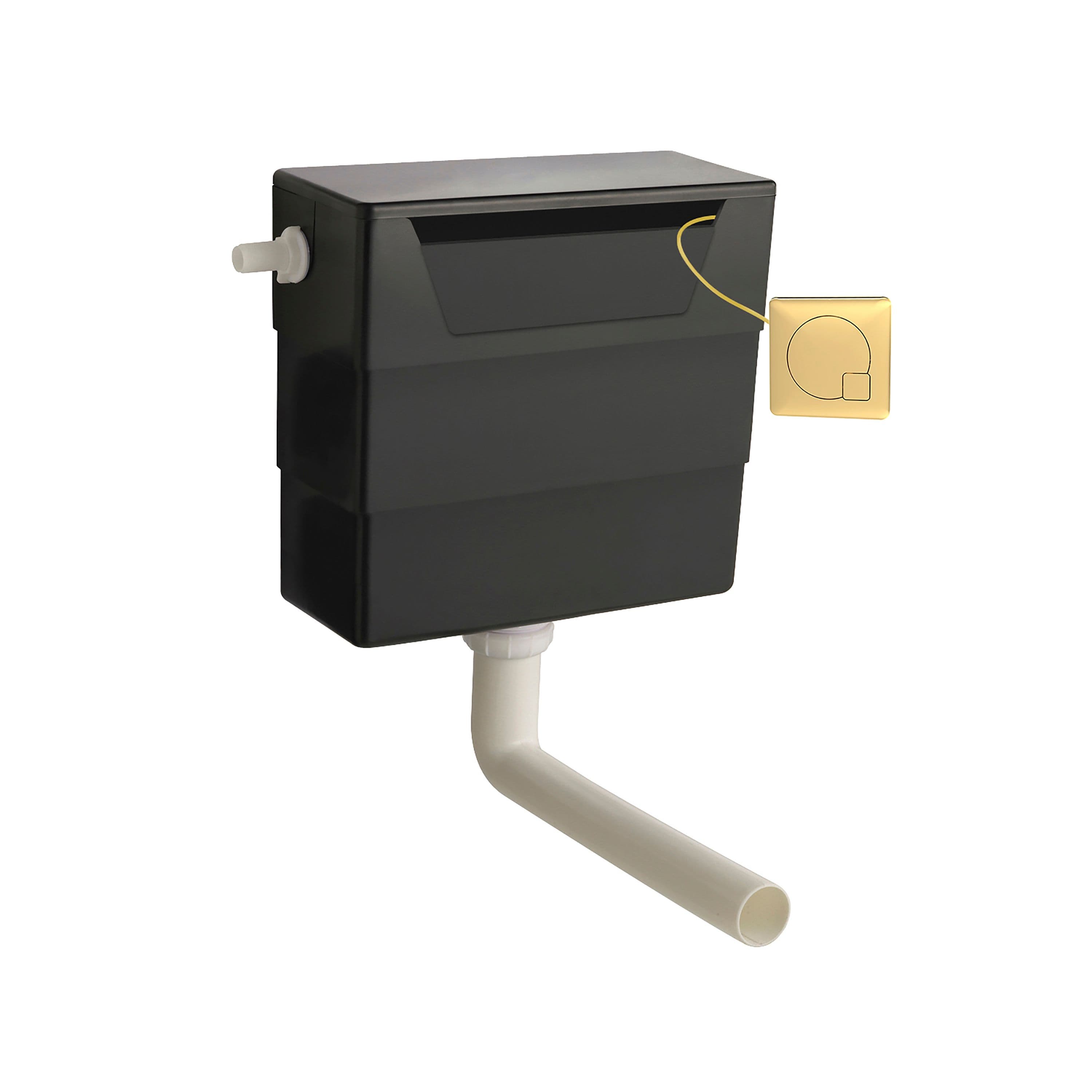 Water Saving Dual Flush Side Inlet Flush Plate Brushed Brass